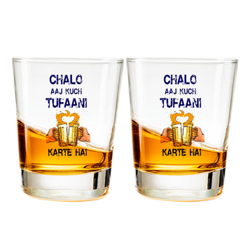 Chillaao - Aaj kuch Tufani karte hai Clear Shot Glass - Set of 2