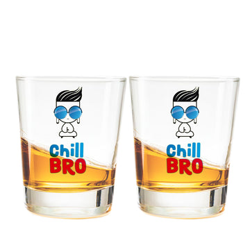 Chillaao Chill Bro Clear Shot Glass Set Of 2