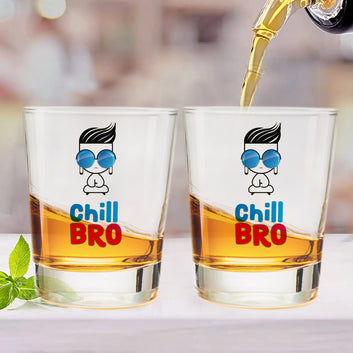 Chillaao Chill Bro Clear Shot Glass Set Of 2
