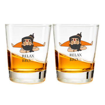 Chillaao Relax Bro Clear Shot Glass Set Of 2