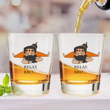 Chillaao Relax Bro Clear Shot Glass Set Of 2