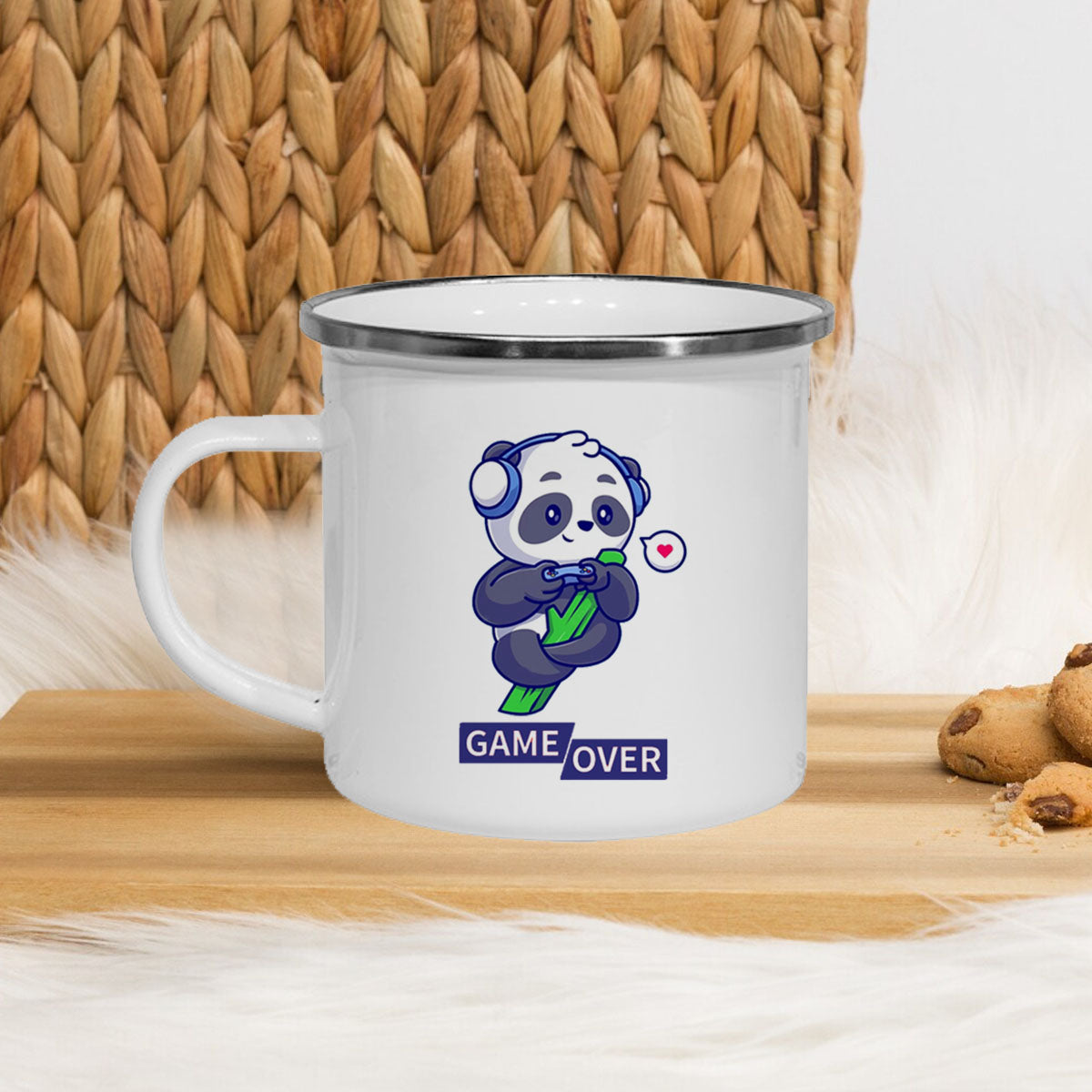 Panda Game Over Enamel Mug