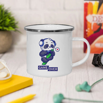 Panda Game Over Enamel Mug