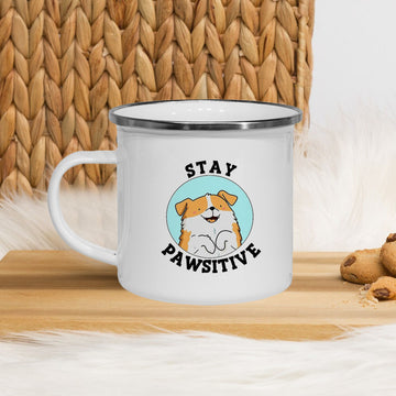 Stay Positive Enamel Mug