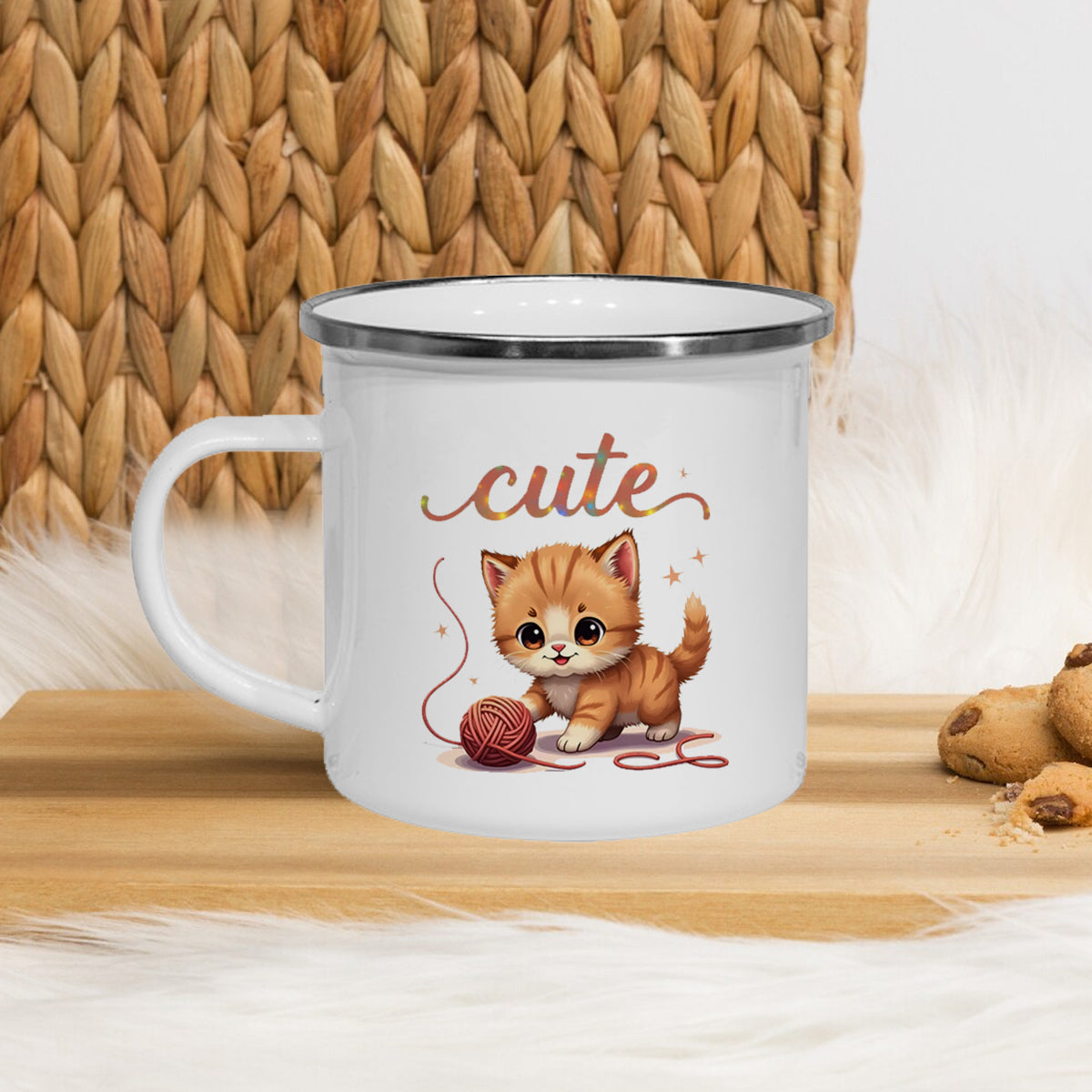 Cute Cat Enamel Mug