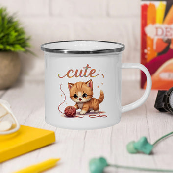 Cute Cat Enamel Mug