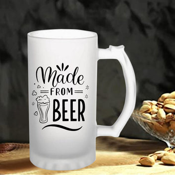 Made From Beer 160z (470 ml) Frosted Beer Mug