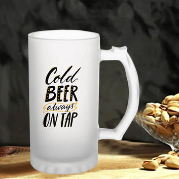 Cold beer always on nap 160z (470 ml) Frosted Beer Mug