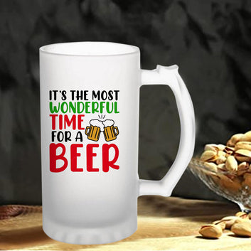 It’s the Most Wonderful Time For a Beer 160z (470 ml) Frosted Beer Mug