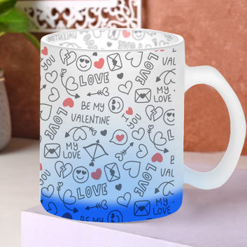 Chillaao Love Pattern Coffee Glass Mug