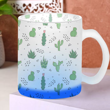 Chillaao Cactus Pattern Glass Mug