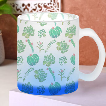 Chillaao Cactus Pattern Glass Mug