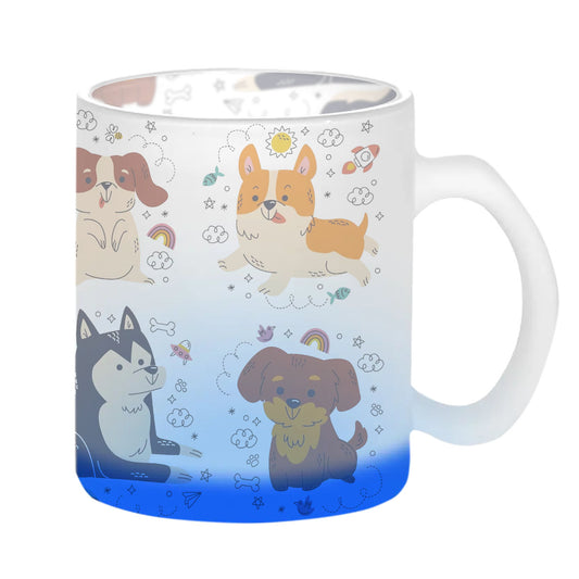 Chillaao Cute Dog Pattern Glass Mug