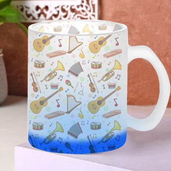 Chillaao Music Pattern Glass Mug