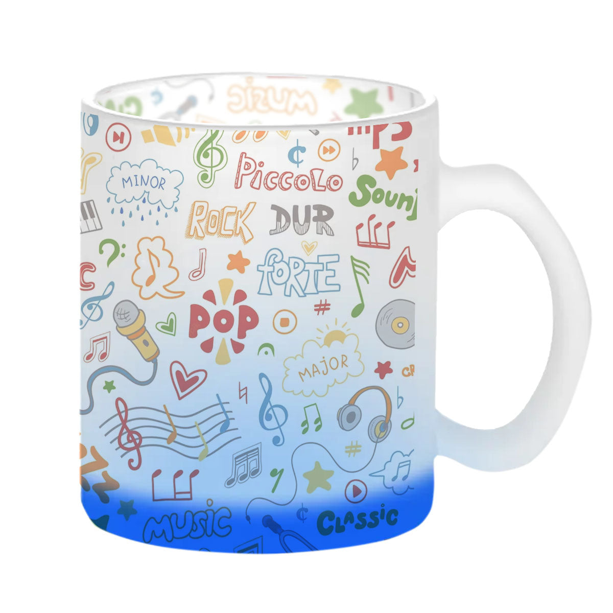 Chillaao Music Pattern Glass Mug