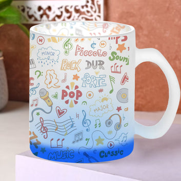 Chillaao Music Pattern Glass Mug