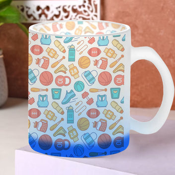 Chillaao Jym Pattern Glass Mug