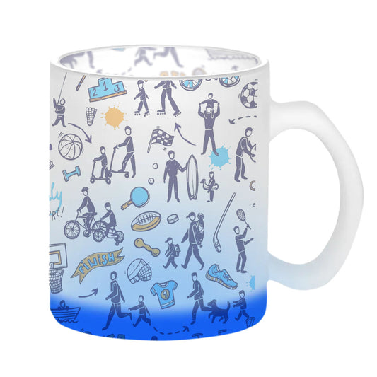 Chillaao Sports Pattern Glass Mug