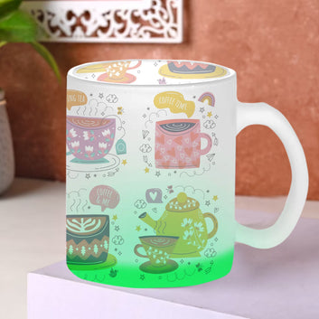 Chillaao Coffee Time Green Glass Mug