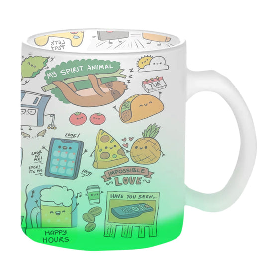 Chillaao My Spirit Animal Green Glass Mug