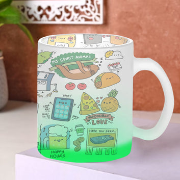 Chillaao My Spirit Animal Green Glass Mug