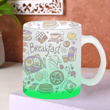 Chillaao Breakfast Green Glass Mug