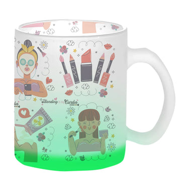 Chillaao Makeup Cardio Green Glass Mug