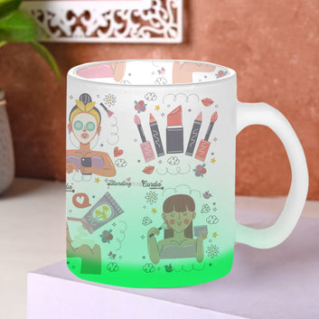 Chillaao Makeup Cardio Green Glass Mug