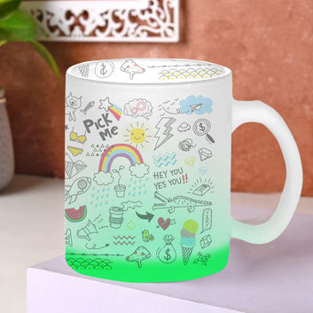 Chillaao Pick Me Green Glass Mug