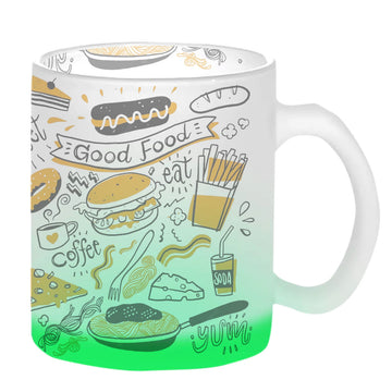 Chillaao Good Food Green Glass Mug