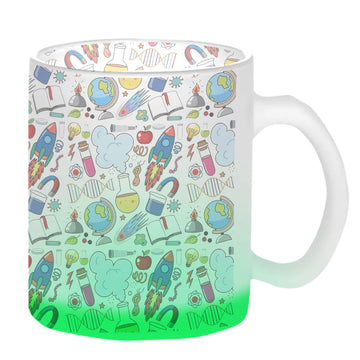 Chillaao Astronaut Pattern Green Glass Mug