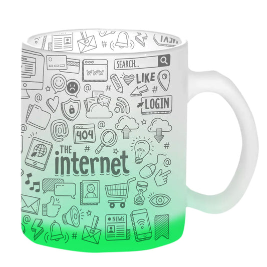 Chillaao The Internet Green Glass Mug
