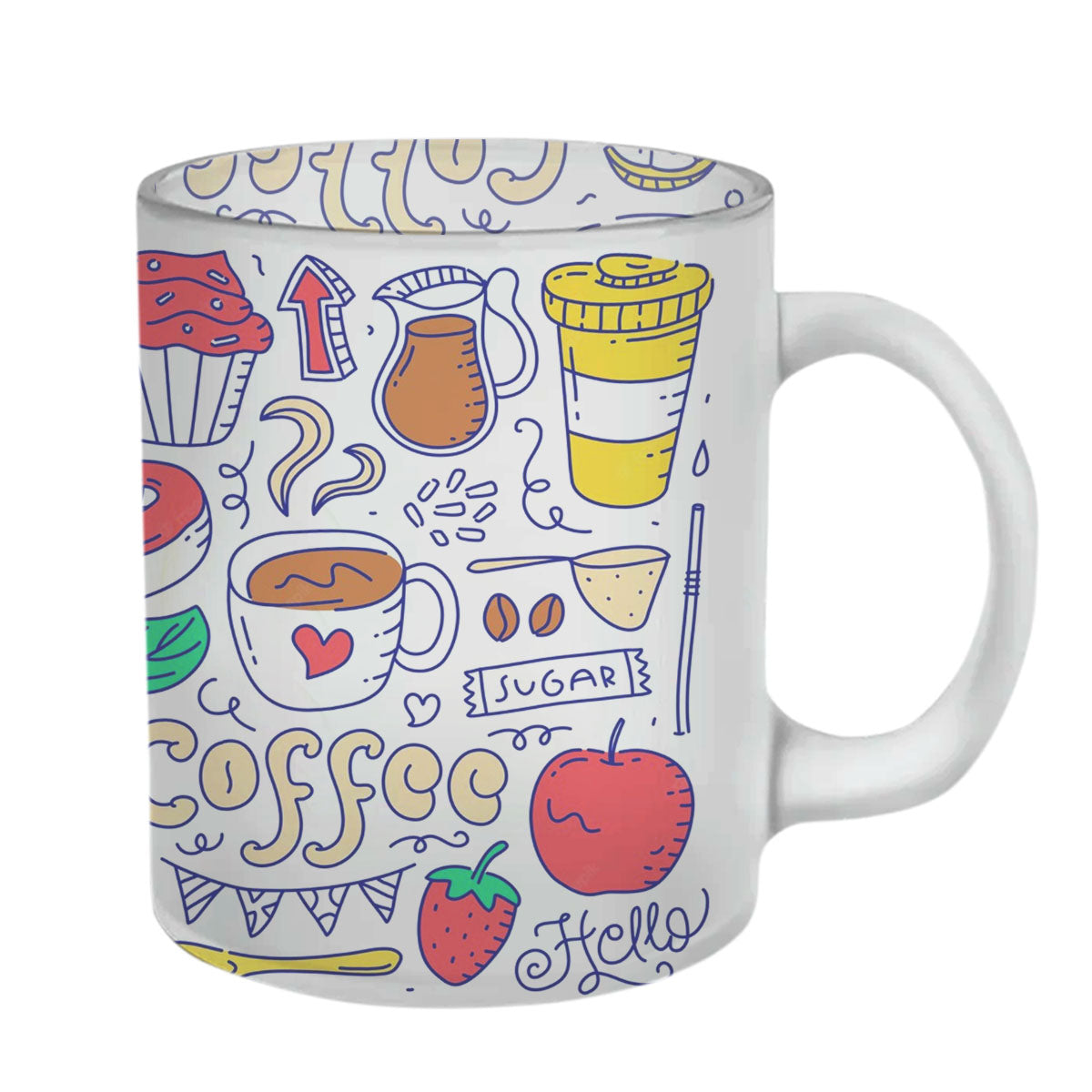 Chillaao Doodle Coffee Glass Mug