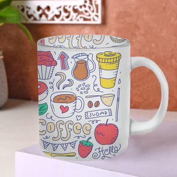 Chillaao Doodle Coffee Glass Mug