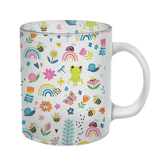 Chillaao Doodle Honeybee Glass Mug