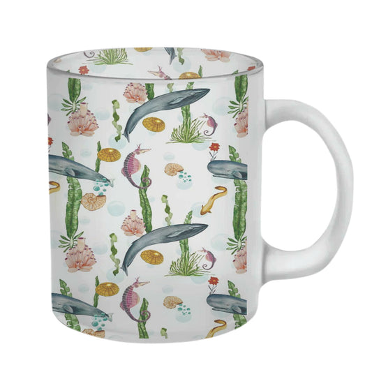 Chillaao Sea Dolphin pattern Glass Mug