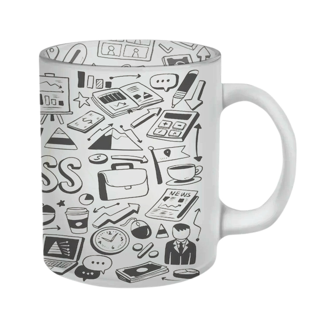 Chillaao Business  Doodle Glass Mug