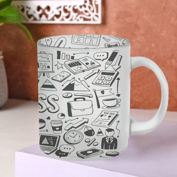 Chillaao Business  Doodle Glass Mug