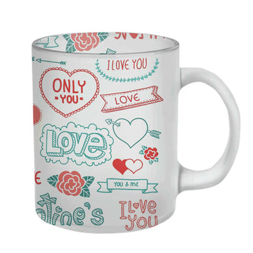 Chillaao Valentine Doodle Glass Mug