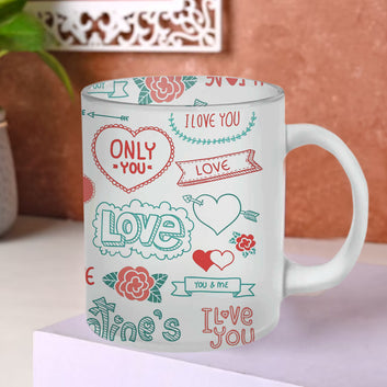 Chillaao Valentine Doodle Glass Mug