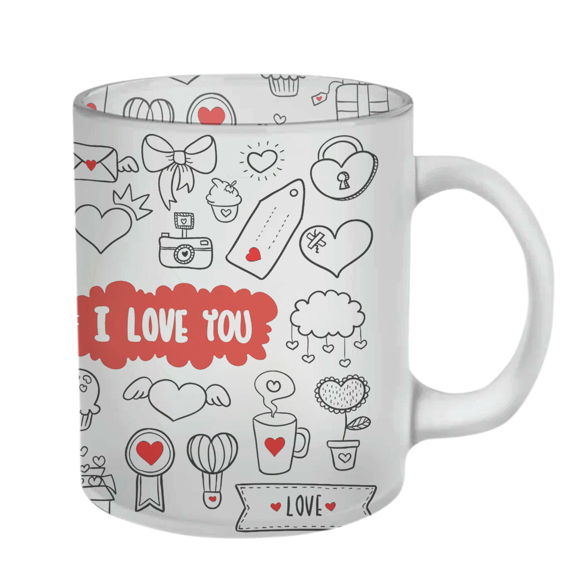 Chillaao I Love You Glass Mug