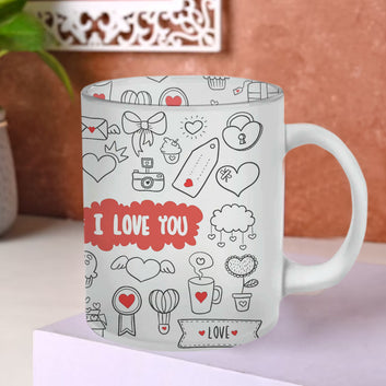 Chillaao I Love You Glass Mug