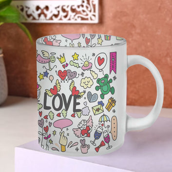 Chillaao Love Doodle Glass Mug