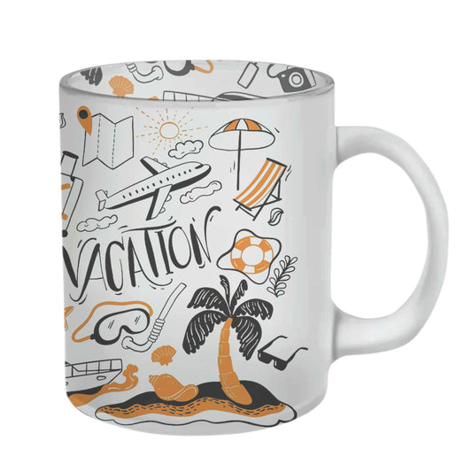 Chillaao Vacation Doodle Glass Mug