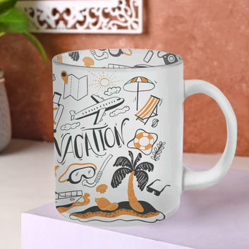 Chillaao Vacation Doodle Glass Mug