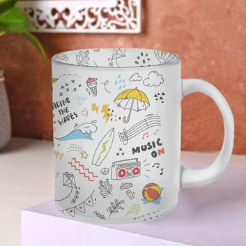 Chillaao Music Doodle Glass Mug