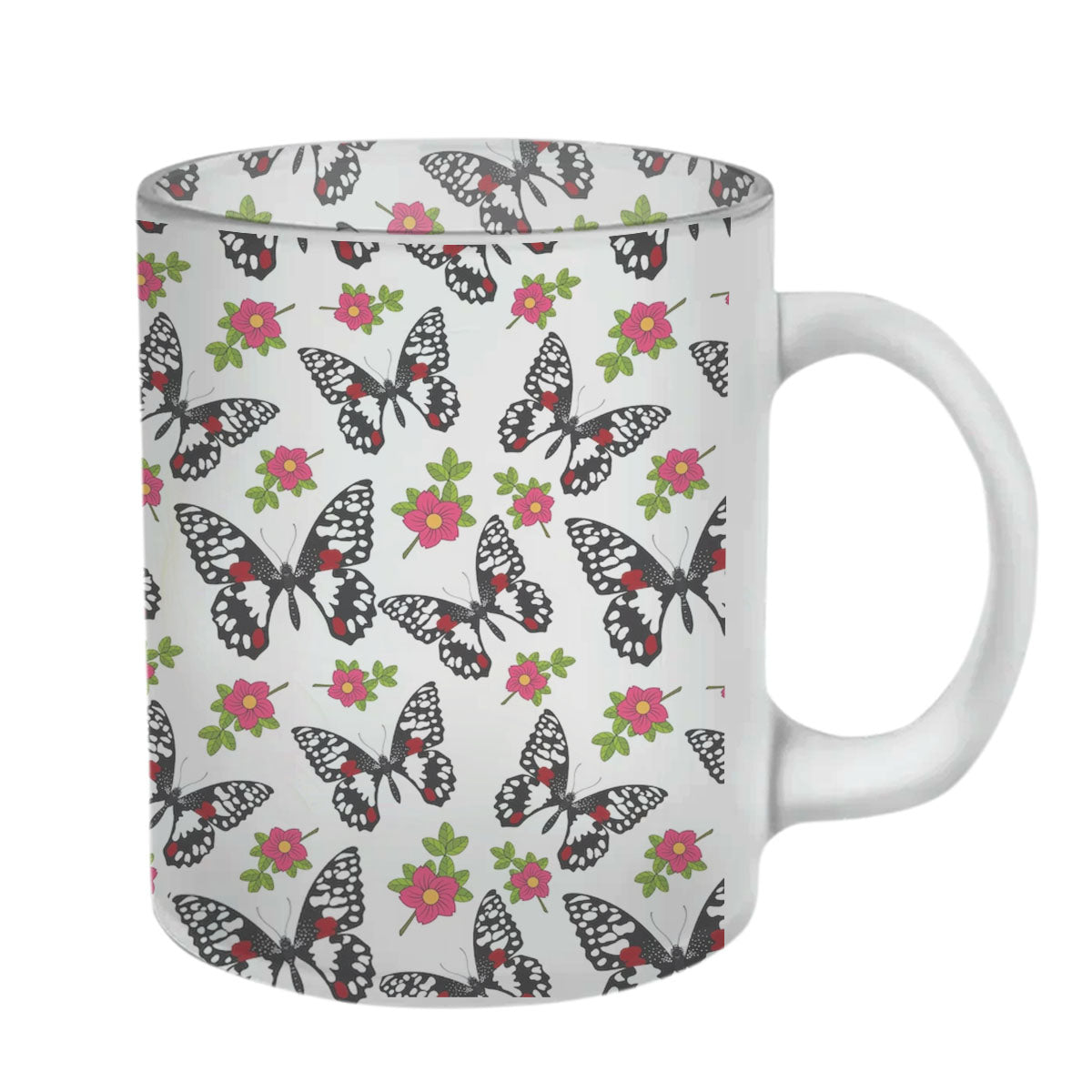 Chillaao Butterfly Pattern Glass Mug