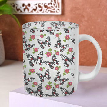 Chillaao Butterfly Pattern Glass Mug