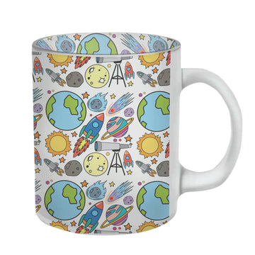 Chillaao Astronaut Pattern Glass Mug