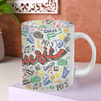 Chillaao Music Pattern Glass Mug